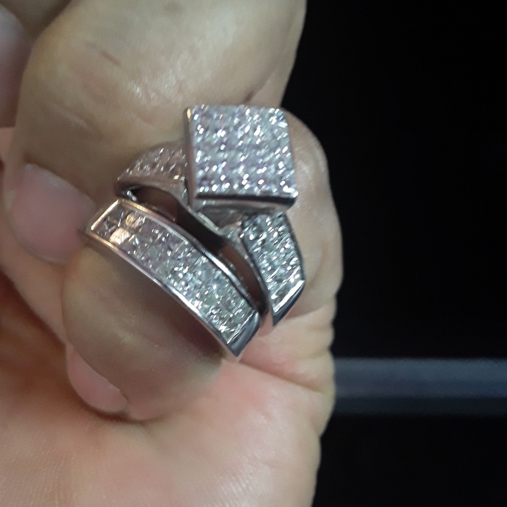 3ct 14kwg princess cut diamond ring si1 with band